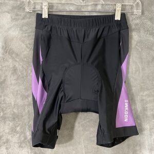 NOOYME Biking Shorts Women’s size Small Black /Purple Padded Crotch Cycling